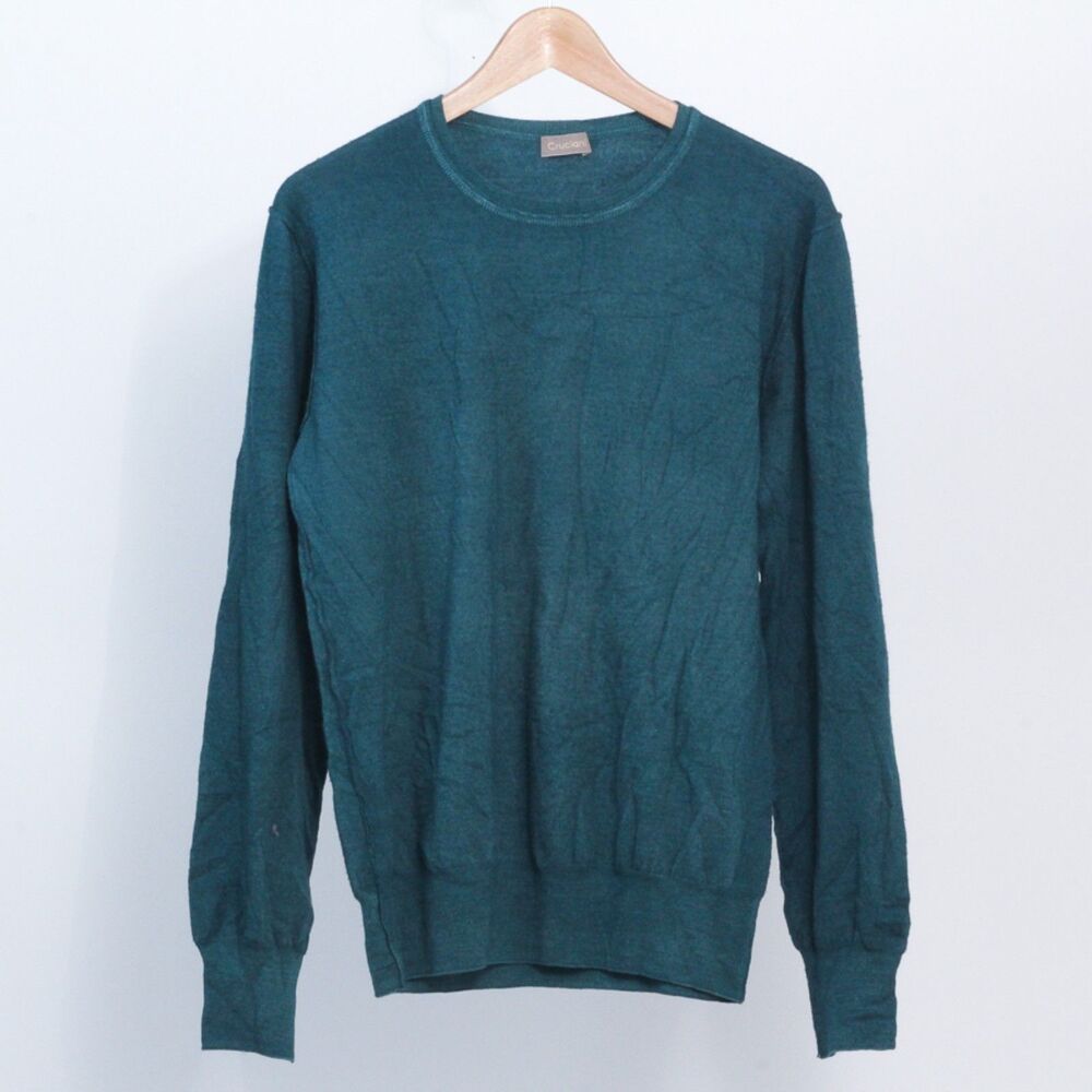 Cruciani Men's Blue Wool Crewneck Long Sleeve Pullover Sweater Size 46
